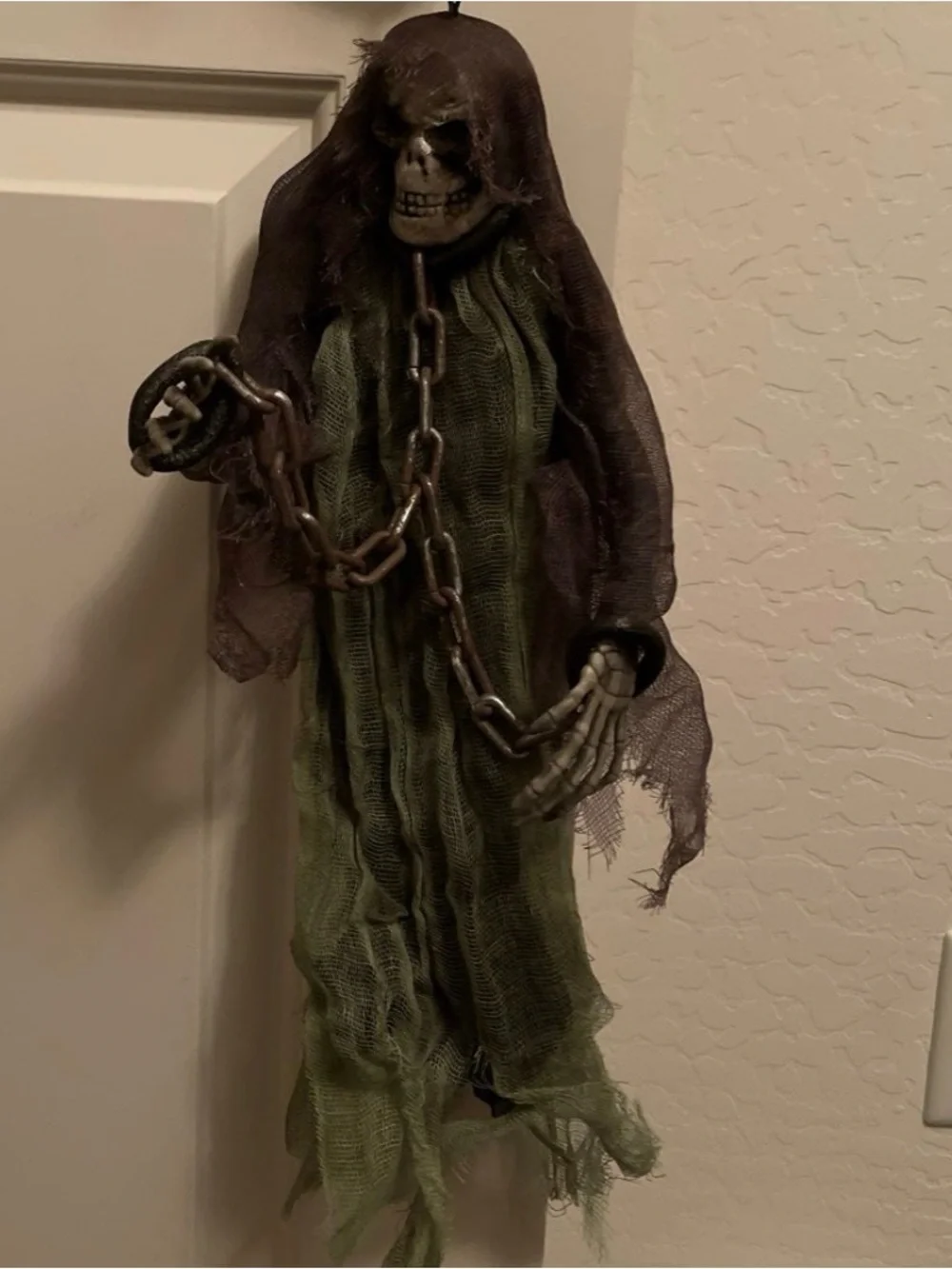 Vintage Grim Reaper mini hanging Halloween decor